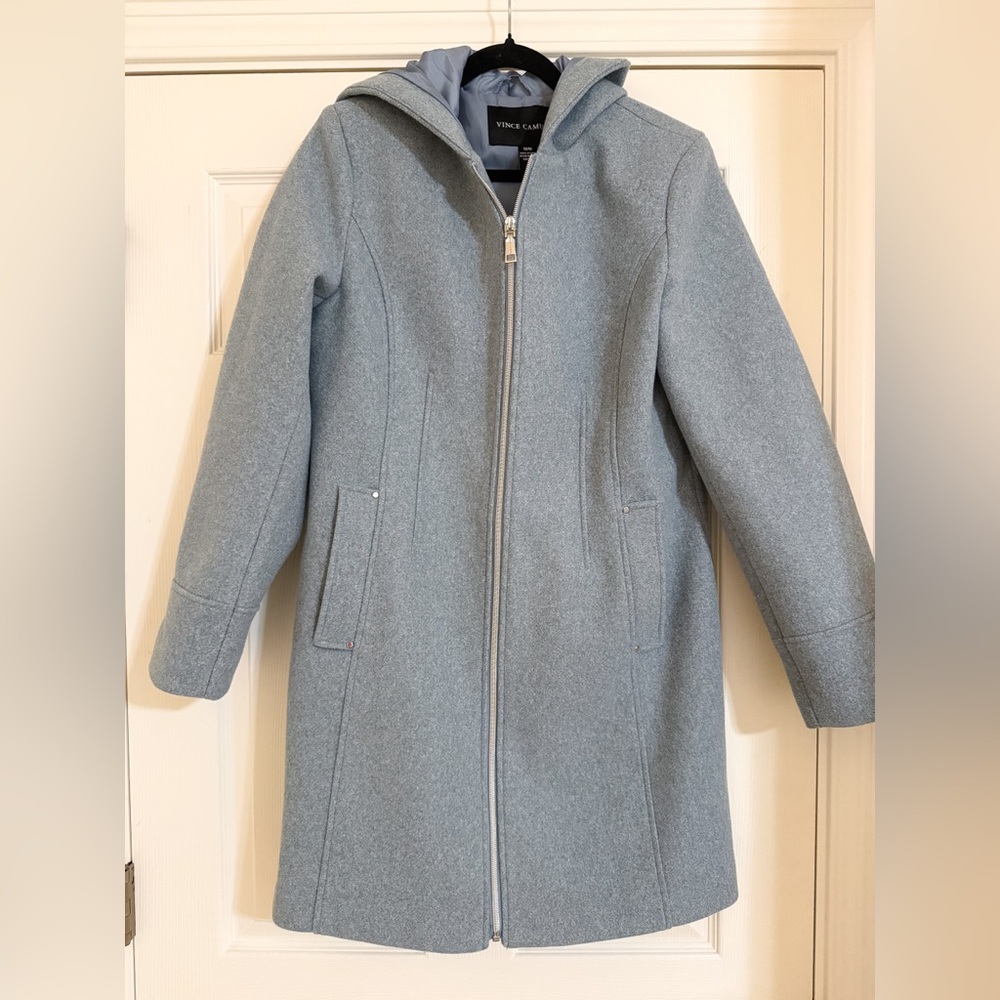 NWOT Vince Camuto Blue Hooded Coat